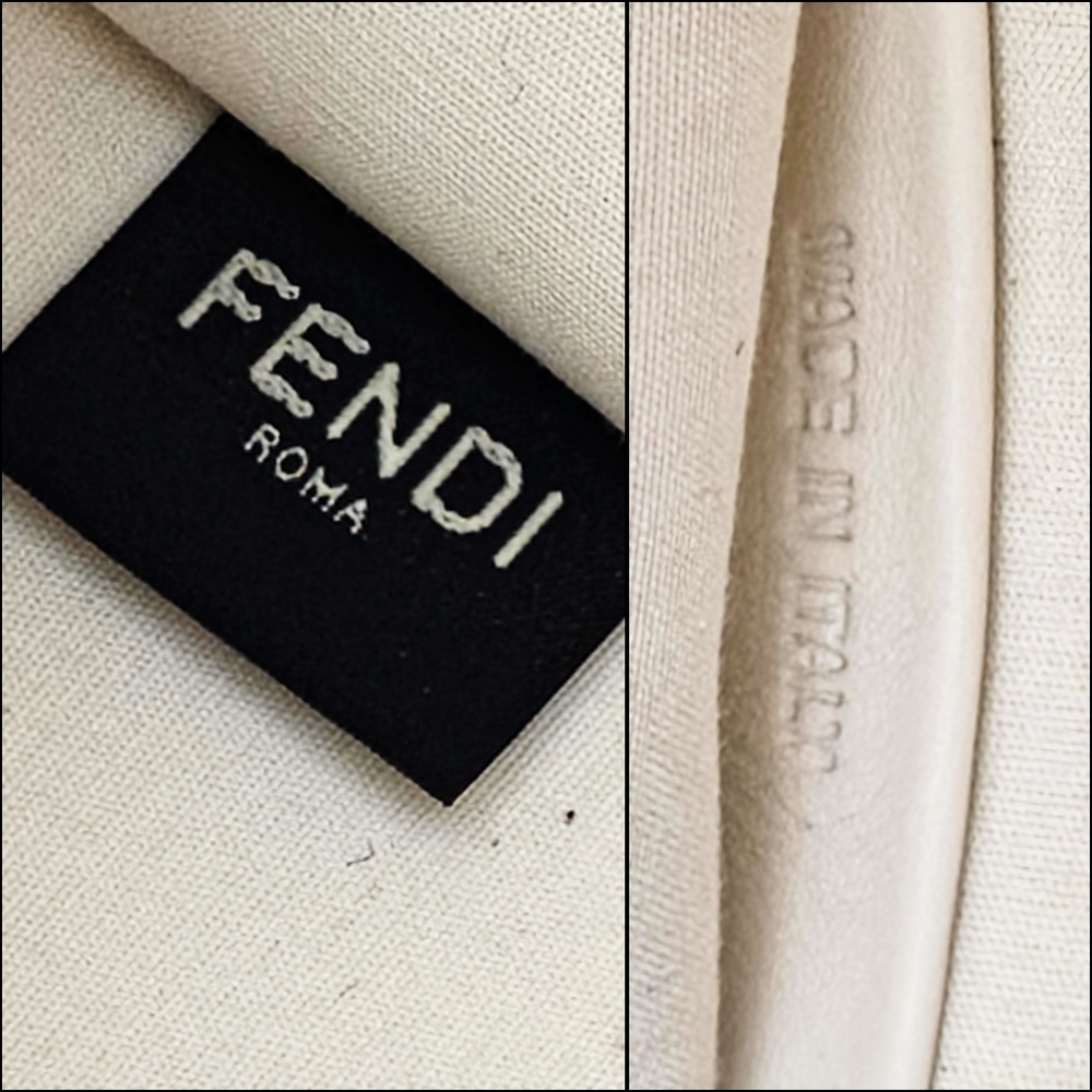 Fendi Medium Sunshine Shopper Black Patent Leather Canvas Trim Tote Shoulder Bag - Picture 14 of 14